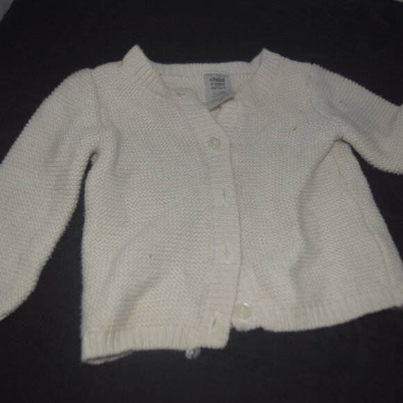 Child of mine Carter's white knitted sweater 0-3 months - Picture 2 of 4